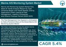 an advertisement for the marine ais monitoring system market shows a large ship in the ocean