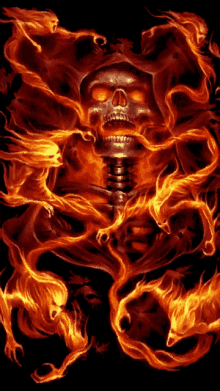 Skull Fire GIF - Skull Fire Flames GIFs