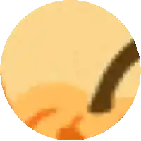 a yellow circle with a brown stripe on the bottom of it