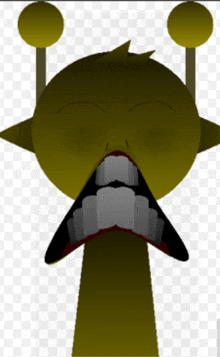 a cartoon character with a very wide mouth and a very long nose