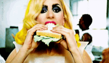 Lady Gaga Eat GIF - Lady Gaga Eat Sandwich GIFs