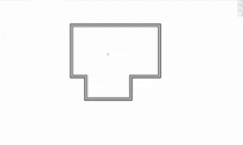 a computer screen shows a drawing of a room with a green border and a white border .