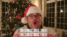 Oh Christmas Tree Jack Black GIF - Oh Christmas Tree Jack Black Rockefeller Christmas GIFs
