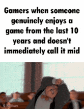 a picture of a man in a suit and tie with a caption that says gamers