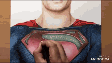 a drawing of a man in a superman costume made in animatica