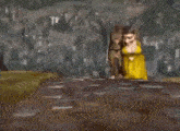 a cartoon of a man and a woman standing next to each other .