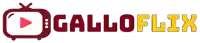 a logo for galloflix with a tv and play button
