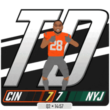 a football player with the number 28 on his jersey giving a thumbs up