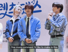 a man with a microphone says one more comment i d like to make is this