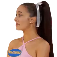 a woman with a ponytail has a name tag that says mackenna