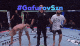 #gafurovszn is written in blue on a boxing match