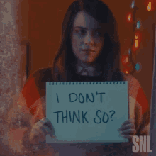 I Dont Think So Billie Eilish GIF - I Dont Think So Billie Eilish Saturday Night Live GIFs