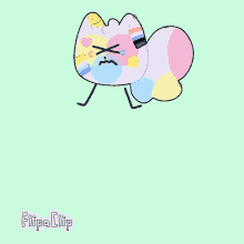 a cartoon drawing of a cloud with a sad face and the words flipa clip below it