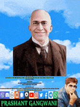 a picture of a man in a suit and tie with the name prashant gangwani below it