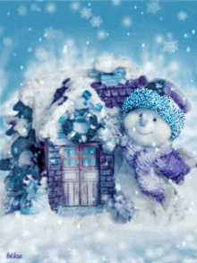 Snow Man House Winter Season GIF - Snow Man House Winter Season GIFs