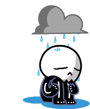 Sad Lonely Sticker - Sad Lonely Raining Stickers