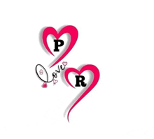 a couple of hearts with the letter p and r on them