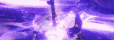 a person is holding a sword in their hand in a video game .