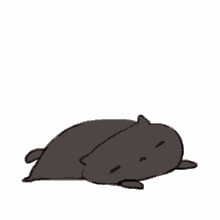 a drawing of two cats laying on top of each other .