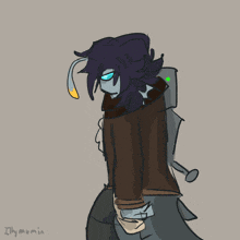 a drawing of a monster with blue eyes and the name ily on the bottom