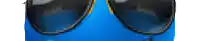 a pair of sunglasses are sitting on top of a blue surface .