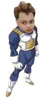 a cartoon drawing of a man in a blue and white superhero costume