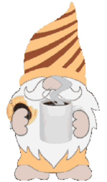 animated gnome coffee tea stickers coffee addict tea addict