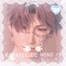 a picture of rafael de nene with a pink background