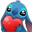 a cartoon character is holding a red heart in its hands .