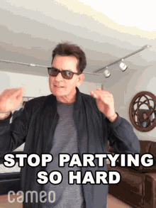 Stop Partying So Hard Charlie Sheen GIF - Stop Partying So Hard Charlie Sheen Cameo GIFs