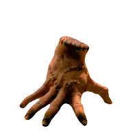 a close up of a hand on a white background that looks like a tree stump