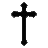 a black cross on a white background is a religious symbol .