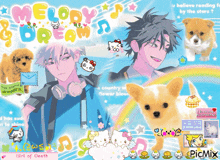 a collage of images with the words melody & dream on top