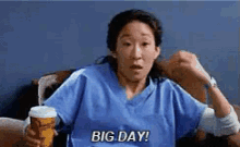 Big Day! GIF - Greys Anatomy Christina Yang Sandra Oh GIFs
