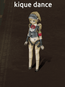 a picture of a robot girl with the words kique dance above her