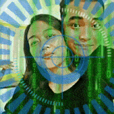 a picture of a man and a woman with a target on their face