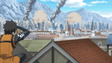 a man with a number 3 on his back looks out over a city