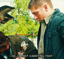 Oh Im Not Carrying That Supernatural GIF - Oh Im Not Carrying That Supernatural Dean Winchester GIFs