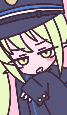 a cartoon of a girl wearing a police uniform