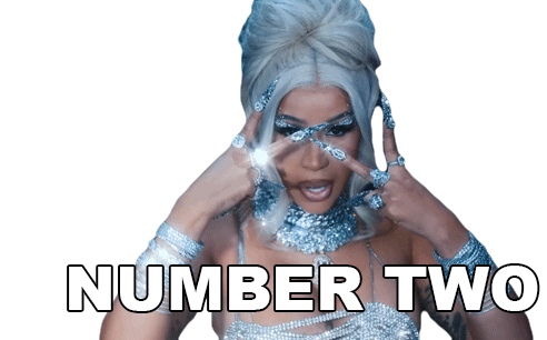 Number Two Cardi B Sticker - Number Two Cardi B Hot Shit Song Stickers