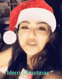 Shilpa Shinde Merry Christmas GIF - Shilpa Shinde Merry Christmas Santa Hat GIFs