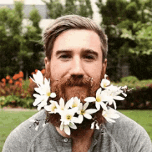 Flowers In Beard GIF