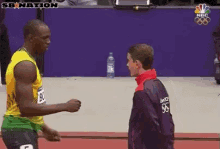 Too Slow Bolt GIF - Usain Bolt Fistbump GIFs