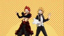 a couple of anime characters are standing next to each other