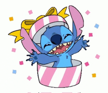 Stitch Saliendo De Regalo Stitch Happy Birthday GIF