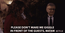 Please Dont Make Me Giggle In Front Of The Guests Maam Fuller House GIF - Please Dont Make Me Giggle In Front Of The Guests Maam Fuller House Dont Make Me Laugh GIFs