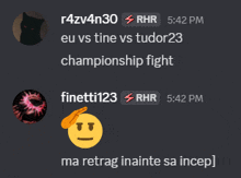 a screenshot of a discord conversation between r4zv4n30 and finetti123
