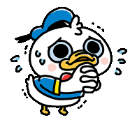 a cartoon of donald duck with a sad look on his face .