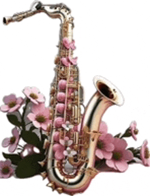 Musical Instrument Saxaphone GIF - Musical Instrument Saxaphone Saxaphone W Flowers GIFs