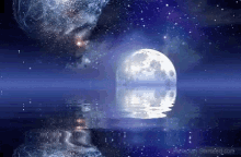 moon night water reflection night sky